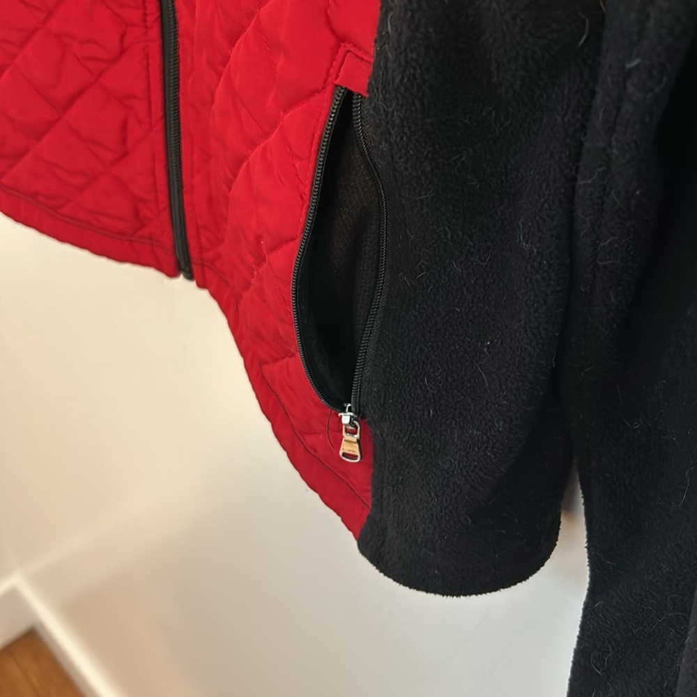Women’s Ralph Lauren Sport Active Fleece Full Zip Jacket Size Large. Black/Red - Picture 6 of 12
